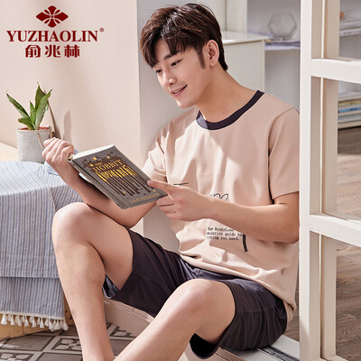 

YUZHAOLIN Mens Cotton Short Sleeve Pajama Set