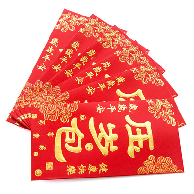 

6pcs / set Новый год Красный конверт Свадебный красный конверт Китайский Новый год Красный праздник весны карманного