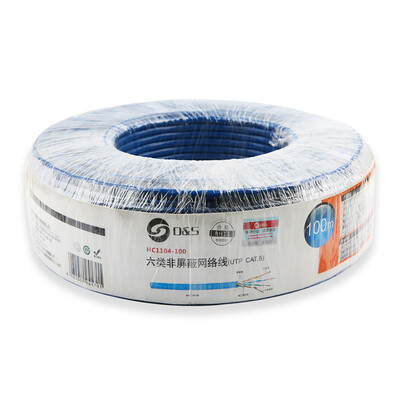 

And macro D&S six types of unshielded network cable normal version high-speed network cable engineering home improvement dedicated network cable 100 meters blue HC1104-100