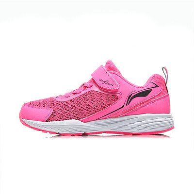 

Li Ning childrens shoes female childrens sports shoes shock absorption wear Li Ning Yun bottom Velcro children running shoes YKFN052-2 fluorescent fruit powder standard black 315