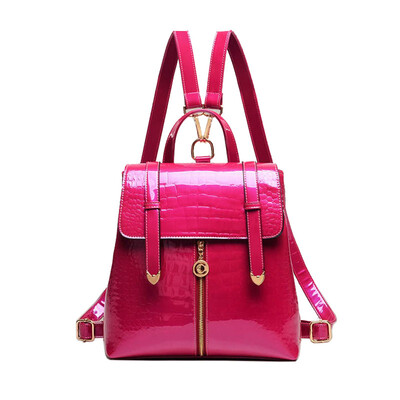 

School backpack Crocodile pattern Woman backpack Leisure retro bag leather handbag Travel shoulder bag