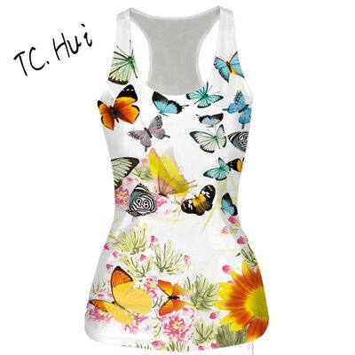 

2018 Europe&the new wild casual vests digital printing in the long section of the Slim vest
