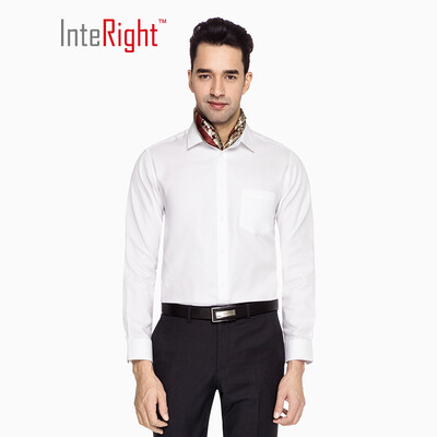 

INTERIGHT 10 Silk Silk Men&39s Long Sleeve Business Shirt White 39 Yards