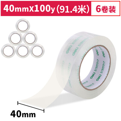 

Deli deli 40mm60Y100um high quality high transparent sealing tape 6 rolls 30311