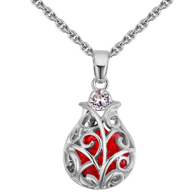 

Austrian Crystal Bottle Pendant Necklaces For Women Vintage Fashion Jewelry Accessories White Gold Plated Valentines Day Gift 278
