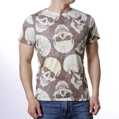 

Men Short Sleeve O-neck Skull Printed Tshirt