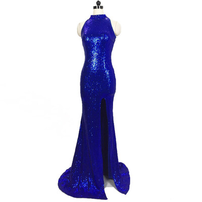 

Long sequins Open-tail fishtail Slim modification Party gown Nightclub Hosting annual meeting