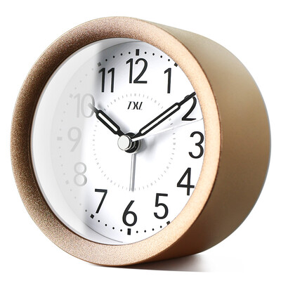 

TXL round metal dial alarm clock student simple lazy bedside small alarm clock creative childrens clock silver