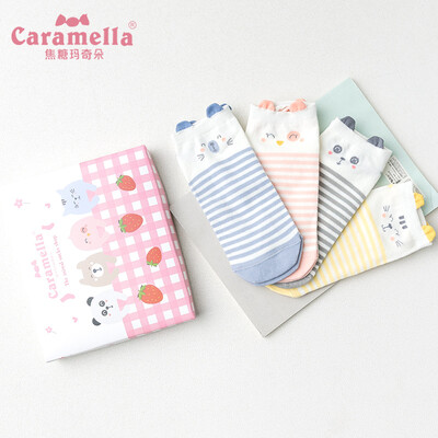 

Caramella socks female boat socks spring&summer thin section shallow mouth cotton socks cute socks Japanese cartoon socks Korean version 513804 animal hug all code