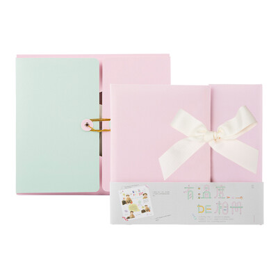 

Kinbor large baby album gift box set DIY handmade album thin attached stickers red green DTB40025