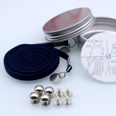 

JUP 8 Pairs Sneakers Shoelaces Lock Locking Shoes Laces High-grade Metal Box Packaging Lazy People Without Strong Elastic Laces