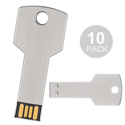 

Fillinlight 10PCS Pack Silver Metal Key USB Flash Drive USB 20 Pen Drive Waterproof Chip Mini Thumb Drive