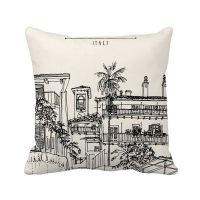 

Italy Rome Sketch City Landscape Square Throw Pillow Insert Cushion Cover Home Sofa Decor Gift