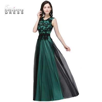 

Long Real Photo Lace Appliques Long Prom Dresses 2018 Cheap Evening Party Dresses