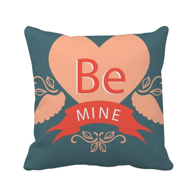 

Valentines Day Pink Red Be Mine Square Throw Pillow Insert Cushion Cover Home Sofa Decor Gift