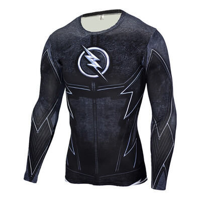 

Hot Sale Fitness MMA Compression Shirt Men Anime Bodybuilding Long Sleeve Crossfit 3D Superman Punisher T Shirt Tops Tees