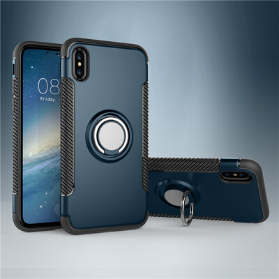 

Apple Iphone X Armor Car Magnetic Suction Ring Bracket Silicon TPU Hard PC Phone Case