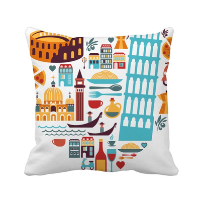 

Italy Roman Theater Heart Square Throw Pillow Insert Cushion Cover Home Sofa Decor Gift