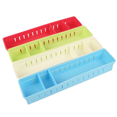 

[Jingdong supermarket] green reed drawer debris storage box free separation plastic finishing basket 4 loaded white