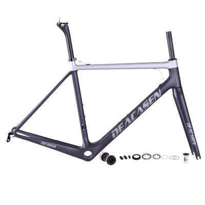 

2018 New Hand-Made Carbon Road Bicycle Frame FrameForkSeatpostHeadset Raw Frame Weight 850-20g Light Headset 1-18" Down 49mm