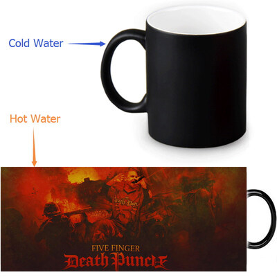 

Five Finger Death Punch 350ml/12oz Heat Reveal Mug Color Change Coffee Cup Sensitive Morphing Mugs Magic Mug Milk Tea Cups