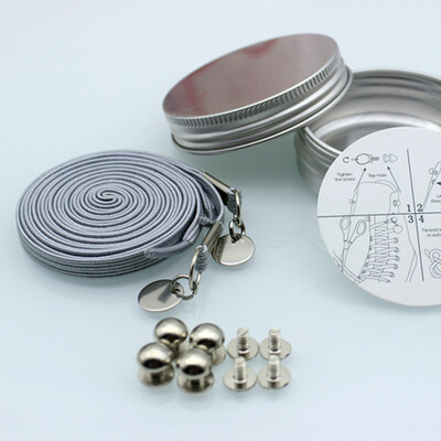 

JUP 3 пары Высококачественная упаковка из металлических коробок Ленивые люди без сильной эластичной резины Шнурки для ботинок Кружева в случайном порядке