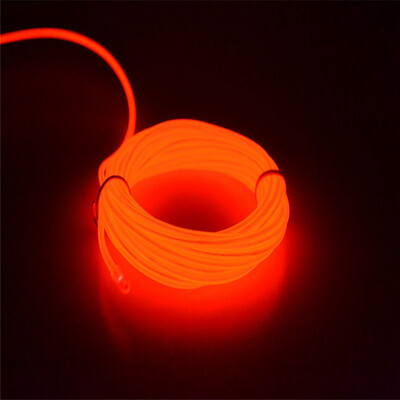 

NicerDicer 5M Red Flexible EL Wire Neon Glow Tube Lamp Light 3V Controller Car Decorate 87242