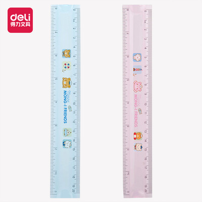 

Deli deli 20cm office student drawing drawing scale plastic tape ruler 71996