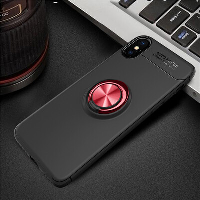 

Iphone X Luxury Metal Ring Magnetic Bracket Shockproof Cooling TPU Phone Case