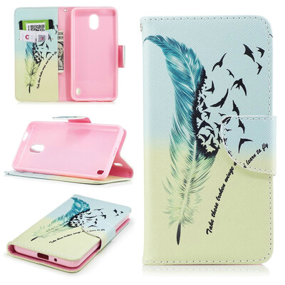 

BEFOSPEY Painting PU LeatherSoft TPU Card Slot Stand Wallet Case For Nokia 250"2017