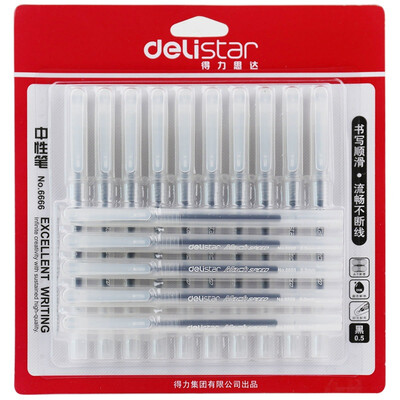 

Deli 05mm pen water pen signature pen suit 15pcs box 6666 black