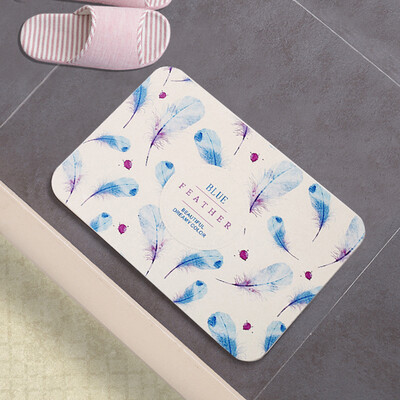 

Suart natural diatom mud diatomaceous earth bathroom absorbent floor mats quick-drying mat door mat 3960cm dream blue feather