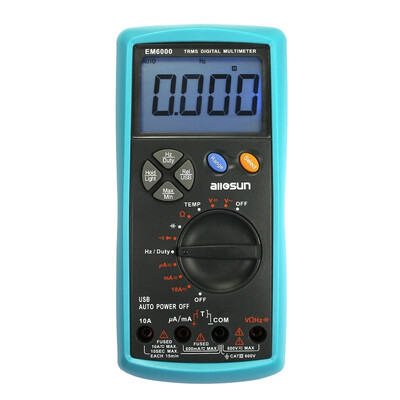 

TRMS Dual Fuse Digital Multimeter LCD Auto AC DC Volt Meter Ohm Amp Temp Tester