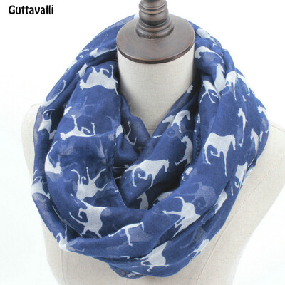 

Guttavalli Fashion Woman Solid Horse Print Loop Shawl Women Winter Stripes Кольцо Шарфы Женские осенние лошади Animal Infinity Scarf