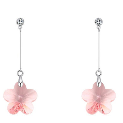 

Long Drop Earrings Trendy Jewelry For Women Accessories Crystal from Austrian Dangle Earring FLOWER -28327