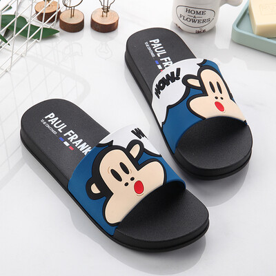 

PaulFrank big mouth monkey sandals&slippers couple models bathroom drag fashion outdoor beach shoes PF621 dark blue 43