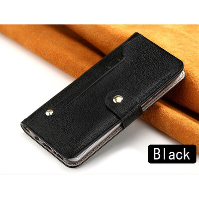 

Luxury Genuine Leather flip Case For iPhone X 6 7 8 Plus Litchi Texture Card slot phone cover