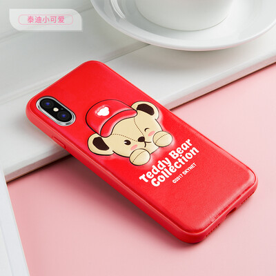 

Teddy Collection Apple x Mobile Shell iPhonex / 10 Обложка Мультфильм Cute All-inclusive shatterproof Shell Personality Творческий Тедди Симпатичный