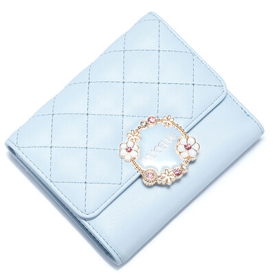 

New Zealand NUCELLE wallet ladies short student change simple multi-function zipper wallet card package 586 pearly shell gold