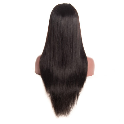

Osolovely Hair Silky Straight Brazilian Full Lace Human Hair Wigs With Baby Hair Pre Plucked Glueless Lace Wigs Bleached Knots