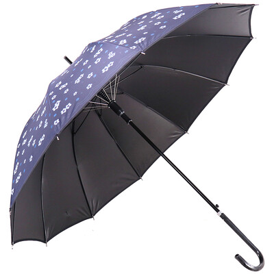 

Heaven umbrella reinforcement 12K impact cloth black rubber straight rod small black umbrella umbrella umbrella sun navy blue 10032ELCJ