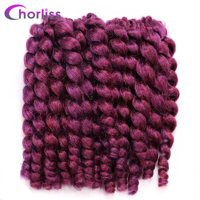 

Chorliss 8 40g Jumpy Wand Curl Twist Crochet Braid Jamaican Bounce Synthetic Braiding Hair High Temperature Fiber TBrown Color