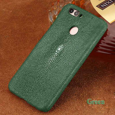 

Genuine Leather Phone Case For Huawei Nova 2 Case Natural Pearl Fish Skin Back Cover For P10 P20 Plus Case