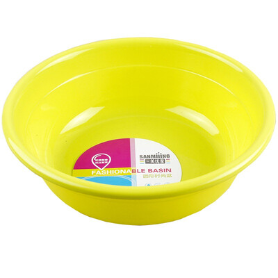 

Three beautiful gifted round fashionable plastic pots fruit and vegetable basin wash basin 7062 26cm color randomly sent