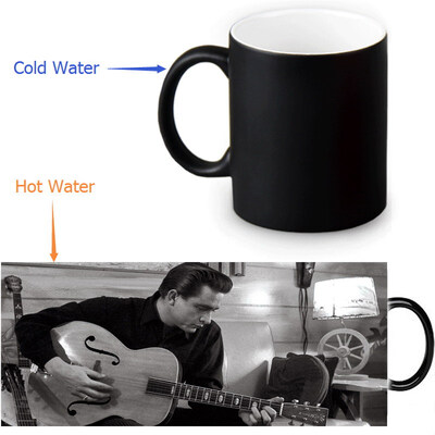 

Johnny Cash Morphing Mug Color Change Tea Cup Magic Milk Coffee Mug