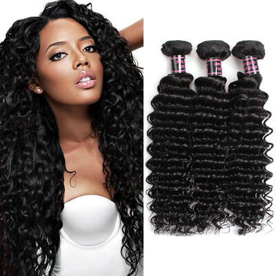 

Ishow Brazilian Deep Wave Virgin Hair Brazilian Hair Bundles 3pcs lot100 Curly Virgin Hair Factory Selling 7ACheap Hair Weave