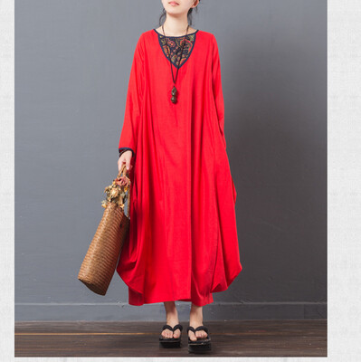 

Новый весенний художественный вентилятор Vintage Print Хлопок и хлопковое платье