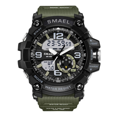 

Military Watches Army Mens Wristwatch LED Quartz Watch Digtial Dual Time Men Clock 1617 reloj hombre Sport Watch Army