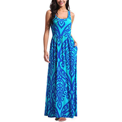 

Try Everything Women Summer Dress 2018 Tank Print Women Long Dress Elegant Pocket Casual Dress Plus Size Women Clothing