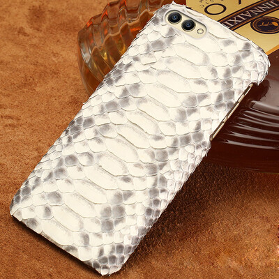 

Genuine Leather Phone Case For HUAWEI V10 Case Natural Python Skin For P10 P20 Pro P Smart Back Cover
